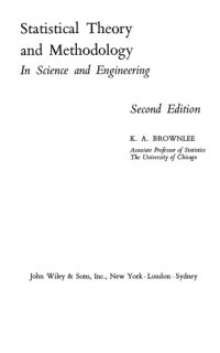 cover of the book Statistical Theory and Methodology in Science and Engineering