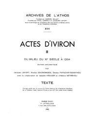 cover of the book Actes d'Iviron, tome 2: du milieu du XIe siècle à 1204