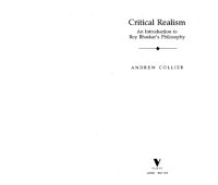 cover of the book Critical Realism: An Introduction to Roy Bhaskar's Philosophy