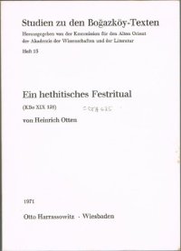 cover of the book Ein hethitisches Festritual (KBo XIX 128)