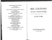 cover of the book Res Cogitans: An Essay in Rational Psychology