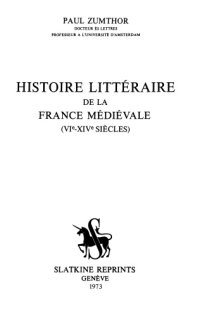 cover of the book Histoire littéraire de la France médiévale (VI-XIVe siècles)