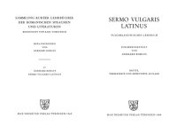 cover of the book Sermo Vulgaris Latinus : Vulgarlateinisches Lesebuch (Sammlung Kurzer Lehrbücher der Romanischen Sprachen und Literaturen)