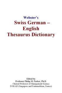 cover of the book Websters Swiss German - English Thesaurus Dictionary