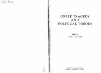 cover of the book Greek Tragedy and Political Theory