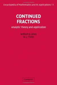 cover of the book Continued Fractions: Analytic Theory and Applications (Encyclopedia of Mathematics and its Applications (No. 11))