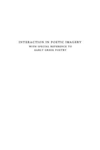 cover of the book Interaction in Poetic Imagery: With Special Reference to Early Greek Poetry