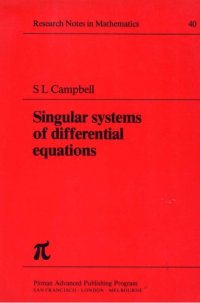 cover of the book Singular systems of differential equations (Research notes in mathematics)