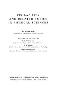 cover of the book Probability and Related Topics in Physical Sciences (Lectures in Applied Mathematics, Volume 1)