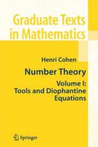 cover of the book Number Theory: Volume I: Tools and Diophantine Equations