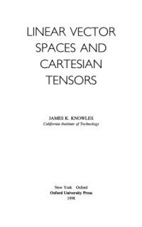 cover of the book Linear Vector Spaces and Cartesian Tensors