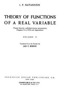 cover of the book Theory of Functions  of a Real Variable, vol.II