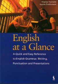 cover of the book Anglų kalba visiems (English at a Glance: A Quick and Easy Reference to English Grammar, Writing, Punctuation and Presentations)