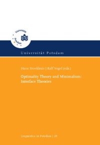 cover of the book Optimality theory and minimalism: interface theories