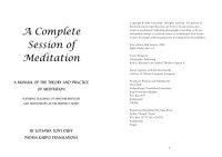 cover of the book A Complete Session of Meditation