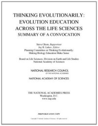 cover of the book Thinking Evolutionarily: Evolution Education Across the Life Sciences