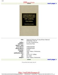 cover of the book Historical Dictionary of Libya