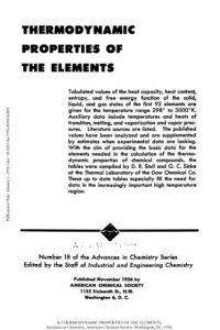 cover of the book Thermodynamic Properties of The Elements