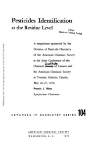 cover of the book Pesticides Identification at the Residue Level