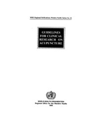 cover of the book Guidelines for Clinical Research on Acupuncture