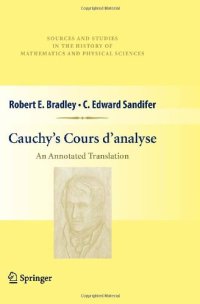 cover of the book Cauchy’s Cours d’analyse: An Annotated Translation