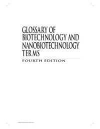 cover of the book Glossary of Biotechnology Terms, Fourth Edition (Glossary of Biotechnology & Nanobiotechnology Terms)