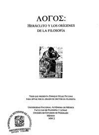 cover of the book Logos. Heráclito y los orígenes de la filosofía