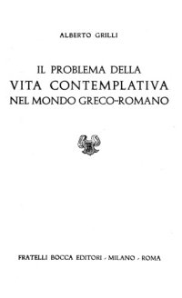 cover of the book Il problema della vita contemplativa nel mondo greco-romano