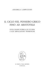 cover of the book Il ciclo nel pensiero geco fino ad Aristotele