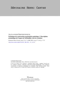 cover of the book Techniques de construction en geometrie algebrique