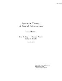 cover of the book Syntax: a formal introduction