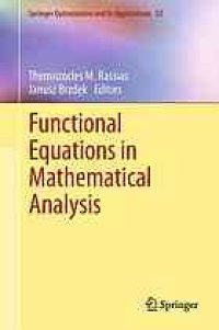 cover of the book Functional equations in mathematical analysis