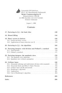 cover of the book Lecture notes on computer algebra 2