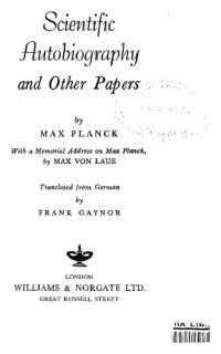 cover of the book Scientific Autobiography and Other Papers