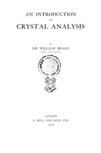 cover of the book An Introduction to Crystal Analysis