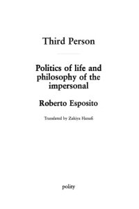 cover of the book Third Person Politics of life and philosophy of the impersonal