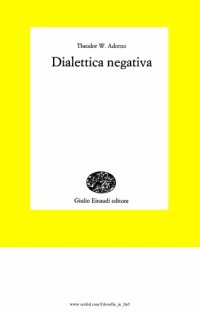 cover of the book Dialettica negativa