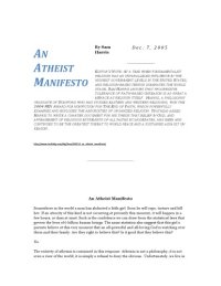 cover of the book An Atheist Manifesto