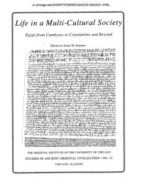 cover of the book Life in a multi-cultural society : Egypt from Cambyses to Constantine and beyond