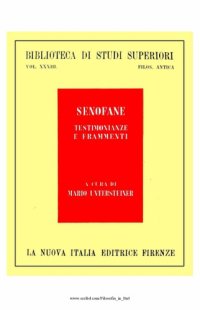 cover of the book Senofane. Testimonianze e frammenti