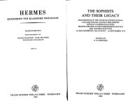 cover of the book The sophists and their legacy. Proceedings of the 4. Internat. Colloquium on Ancient Philosophy held at Bad Homburg, 29th August - 1st September 1979