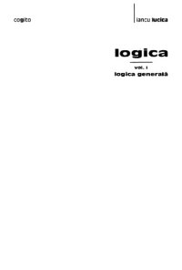 cover of the book Logica generala vol. 1