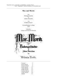 cover of the book Max und Moritz : eine Bubengeschichte in sieben Streichen