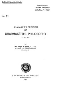 cover of the book Akalanka's Criticism of Dharmakirti's Philosophy