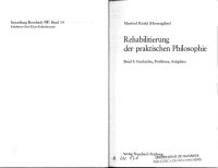 cover of the book Rehabilitierung der praktischen Philosophie. Band 1, Geschichte, Probleme, Augaben