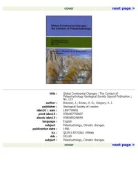 cover of the book Global continental changes : the context of palaeohydrology