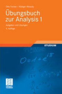 cover of the book Übungsbuch zur Analysis 1: Aufgaben und Lösungen