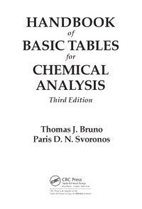 cover of the book Handbook of Basic Tables for Chemical Analysis 