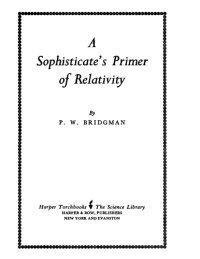 cover of the book A sophisticate's primer of relativity