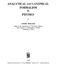 cover of the book Analytical and canonical formalism in physics